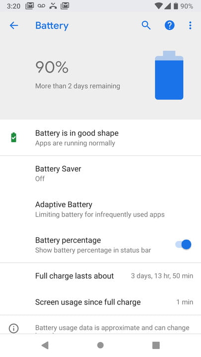 Обзор Android 9 Pie - Battery saver