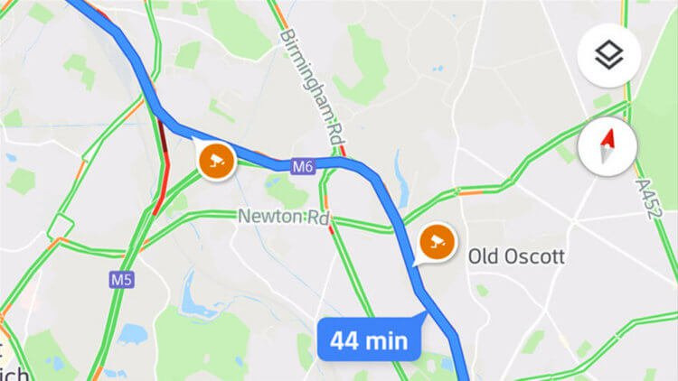 Функция оповещения о камерах в Google Maps заработала в России