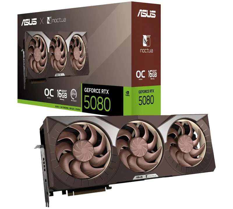 Asus GeForce RTX 5080 Noctua Edition: Мощная и тихая видеокарта в уникальном дизайне