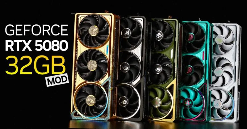 Китайские мастера увеличивают видеопамять GeForce RTX 5080 до 32 Гбайт